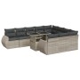 Set de sofás de jardín 11 pzas y cojines ratán sintético gris de , Conjuntos de jardín - Ref: Foro24-3326713, Precio: 876,00 ...