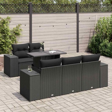 Set de sofás de jardín 6 piezas y cojines ratán sintético negro de , Conjuntos de jardín - Ref: Foro24-3326726, Precio: 503,3...