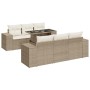 Set sofás de jardín 7 piezas y cojines ratán sintético beige de , Conjuntos de jardín - Ref: Foro24-3326739, Precio: 645,98 €...