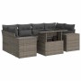 Set de sofás de jardín 7 pzas con cojines ratán sintético gris de , Conjuntos de jardín - Ref: Foro24-3326751, Precio: 516,14...