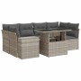 Set de sofás de jardín 7 pzas con cojines ratán PE gris claro de , Conjuntos de jardín - Ref: Foro24-3326753, Precio: 550,09 ...