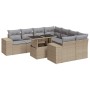 Set de sofás de jardín con cojines 9 pzas ratán sintético beige de , Conjuntos de jardín - Ref: Foro24-3326770, Precio: 671,6...