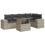 Set de sofás de jardín 6 pzas y cojines ratán sintético gris de , Conjuntos de jardín - Ref: Foro24-3326803, Precio: 474,14 €...