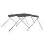 Toldo Bimini de 3 arcos gris antracita 183x180x137 cm de vidaXL, Cubiertas para almacenamiento de barcas - Ref: Foro24-93135,...