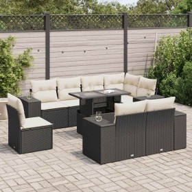 Set de sofás de jardín con cojines 9 pzas ratán sintético negro de , Conjuntos de jardín - Ref: Foro24-3326817, Precio: 638,4...