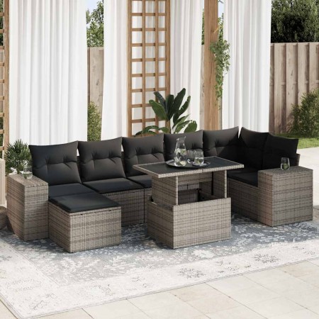 Set de sofás de jardín y cojines 8 piezas ratán sintético gris de , Conjuntos de jardín - Ref: Foro24-3326841, Precio: 559,79...
