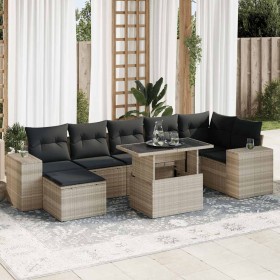 Set de sofás de jardín 8 pzas y cojines ratán sintético gris de , Conjuntos de jardín - Ref: Foro24-3326843, Precio: 607,04 €...
