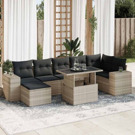 Set de sofás de jardín 8 pzas y cojines ratán sintético gris de , Conjuntos de jardín - Ref: Foro24-3326843, Precio: 607,04 €...