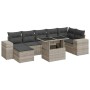 Set de sofás de jardín 8 pzas y cojines ratán sintético gris de , Conjuntos de jardín - Ref: Foro24-3326843, Precio: 607,04 €...