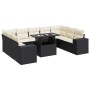 Set de sofás de jardín y cojines 10 pzas ratán sintético negro de , Conjuntos de jardín - Ref: Foro24-3326857, Precio: 665,05...