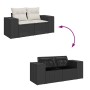 Set de sofás de jardín y cojines 10 pzas ratán sintético negro de , Conjuntos de jardín - Ref: Foro24-3326857, Precio: 665,05...