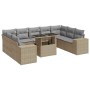 Juego de sofás jardín con cojines beige 10 pzas ratán sintético de , Conjuntos de jardín - Ref: Foro24-3326860, Precio: 725,2...