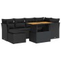 Set de sofás de jardín 7 pzas con cojines ratán sintético negro de , Conjuntos de jardín - Ref: Foro24-3326946, Precio: 509,4...