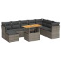 Set de sofás de jardín con cojines 9 pzas ratán sintético gris de , Conjuntos de jardín - Ref: Foro24-3326965, Precio: 600,43...