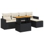 Set de sofás de jardín 6 piezas y cojines ratán sintético negro de , Conjuntos de jardín - Ref: Foro24-3327024, Precio: 390,3...