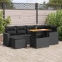 Set de sofás de jardín 7 pzas con cojines ratán sintético negro de , Conjuntos de jardín - Ref: Foro24-3327058, Precio: 506,1...