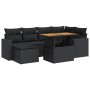 Set de sofás de jardín 7 pzas con cojines ratán sintético negro de , Conjuntos de jardín - Ref: Foro24-3327058, Precio: 506,1...