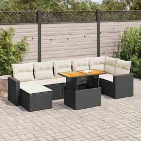Set de sofás de jardín y cojines 8 piezas ratán sintético negro de , Conjuntos de jardín - Ref: Foro24-3327066, Precio: 504,5...