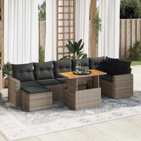 Set de sofás de jardín y cojines 8 piezas ratán sintético gris de , Conjuntos de jardín - Ref: Foro24-3327070, Precio: 527,78...