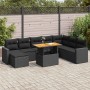 Set de sofás de jardín con cojines 9 pzas ratán sintético negro de , Conjuntos de jardín - Ref: Foro24-3327072, Precio: 609,0...