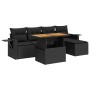 Set de sofás de jardín 6 piezas y cojines ratán sintético negro de , Conjuntos de jardín - Ref: Foro24-3327135, Precio: 441,0...