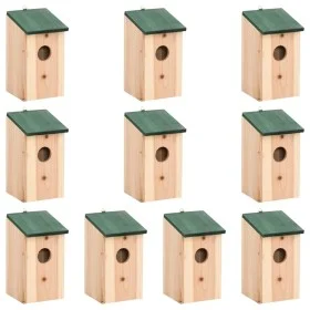 Birdhouse 10 units solid fir wood 12x12x22cm by vidaXL, Birdhouses - Ref: Foro24-314815, Price: 99,72 €, Discount: %