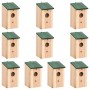 Casa para pájaros 10 unidades madera maciza de abeto 12x12x22cm de vidaXL, Pajareras - Ref: Foro24-314815, Precio: 74,81 €, D...