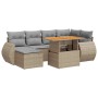 Set sofás de jardín 7 piezas y cojines ratán sintético beige de , Conjuntos de jardín - Ref: Foro24-3327286, Precio: 508,21 €...