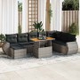 Set de sofás de jardín con cojines 9 pzas ratán sintético gris de , Conjuntos de jardín - Ref: Foro24-3327301, Precio: 612,05...