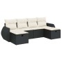 Set de sofás de jardín 6 piezas y cojines ratán sintético negro de , Conjuntos de jardín - Ref: Foro24-3325622, Precio: 362,8...