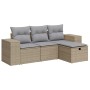 Juego de sofás jardín con cojines 4 pzas ratán sintético beige de , Conjuntos de jardín - Ref: Foro24-3325655, Precio: 293,35...