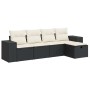 Set de muebles de jardín 5 pzas y cojines ratán sintético negro de , Conjuntos de jardín - Ref: Foro24-3325662, Precio: 314,6...