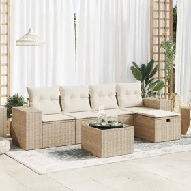 Juego de sofás jardín con cojines 6 pzas ratán sintético beige de , Conjuntos de jardín - Ref: Foro24-3325674, Precio: 461,07...