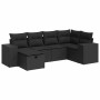 Set de sofás de jardín 6 piezas y cojines ratán sintético negro de , Conjuntos de jardín - Ref: Foro24-3325681, Precio: 435,9...