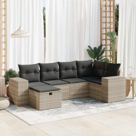 Set de sofás de jardín 6 pzas y cojines ratán sintético gris de , Conjuntos de jardín - Ref: Foro24-3325688, Precio: 417,26 €...