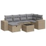Set sofás de jardín 7 piezas y cojines ratán sintético beige de , Conjuntos de jardín - Ref: Foro24-3325695, Precio: 487,45 €...