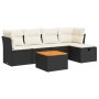 Set de sofás de jardín 6 piezas y cojines ratán sintético negro de , Conjuntos de jardín - Ref: Foro24-3325752, Precio: 337,1...