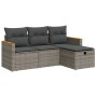 Set de sofás de jardín 4 pzas y cojines ratán sintético gris de , Conjuntos de jardín - Ref: Foro24-3325896, Precio: 247,36 €...