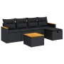 Set de sofás de jardín 6 piezas y cojines ratán sintético negro de , Conjuntos de jardín - Ref: Foro24-3325905, Precio: 390,1...