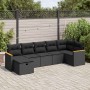 Set de sofás de jardín 7 pzas con cojines ratán sintético negro de , Conjuntos de jardín - Ref: Foro24-3325926, Precio: 468,1...