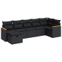 Set de sofás de jardín 7 pzas con cojines ratán sintético negro de , Conjuntos de jardín - Ref: Foro24-3325926, Precio: 468,1...