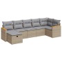 Set sofás de jardín 7 piezas y cojines ratán sintético beige de , Conjuntos de jardín - Ref: Foro24-3325930, Precio: 445,96 €...