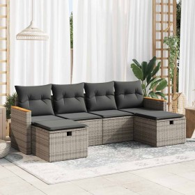 Set de muebles de jardín 6 pzas y cojines ratán sintético gris de , Conjuntos de jardín - Ref: Foro24-3325945, Precio: 352,34...