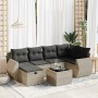 Set de sofás de jardín 7 pzas con cojines ratán PE gris claro de , Conjuntos de jardín - Ref: Foro24-3325598, Precio: 465,32 ...