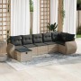 Set de sofás de jardín 7 pzas con cojines ratán PE gris claro de , Conjuntos de jardín - Ref: Foro24-3325608, Precio: 505,20 ...