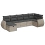 Set de sofás de jardín 7 pzas con cojines ratán PE gris claro de , Conjuntos de jardín - Ref: Foro24-3325608, Precio: 505,20 ...
