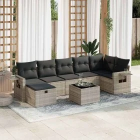 Set de sofás de jardín 8 pzas y cojines ratán sintético gris de , Conjuntos de jardín - Ref: Foro24-3325518, Precio: 527,79 €...