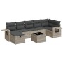 Set de sofás de jardín 8 pzas y cojines ratán sintético gris de , Conjuntos de jardín - Ref: Foro24-3325518, Precio: 518,61 €...