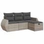 Set de sofás de jardín 4 pzas y cojines ratán sintético gris de , Conjuntos de jardín - Ref: Foro24-3325558, Precio: 282,18 €...