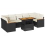 Set sofás jardín y cojines 7 pzas ratán sintético acacia negro de , Conjuntos de jardín - Ref: Foro24-3327458, Precio: 523,05...